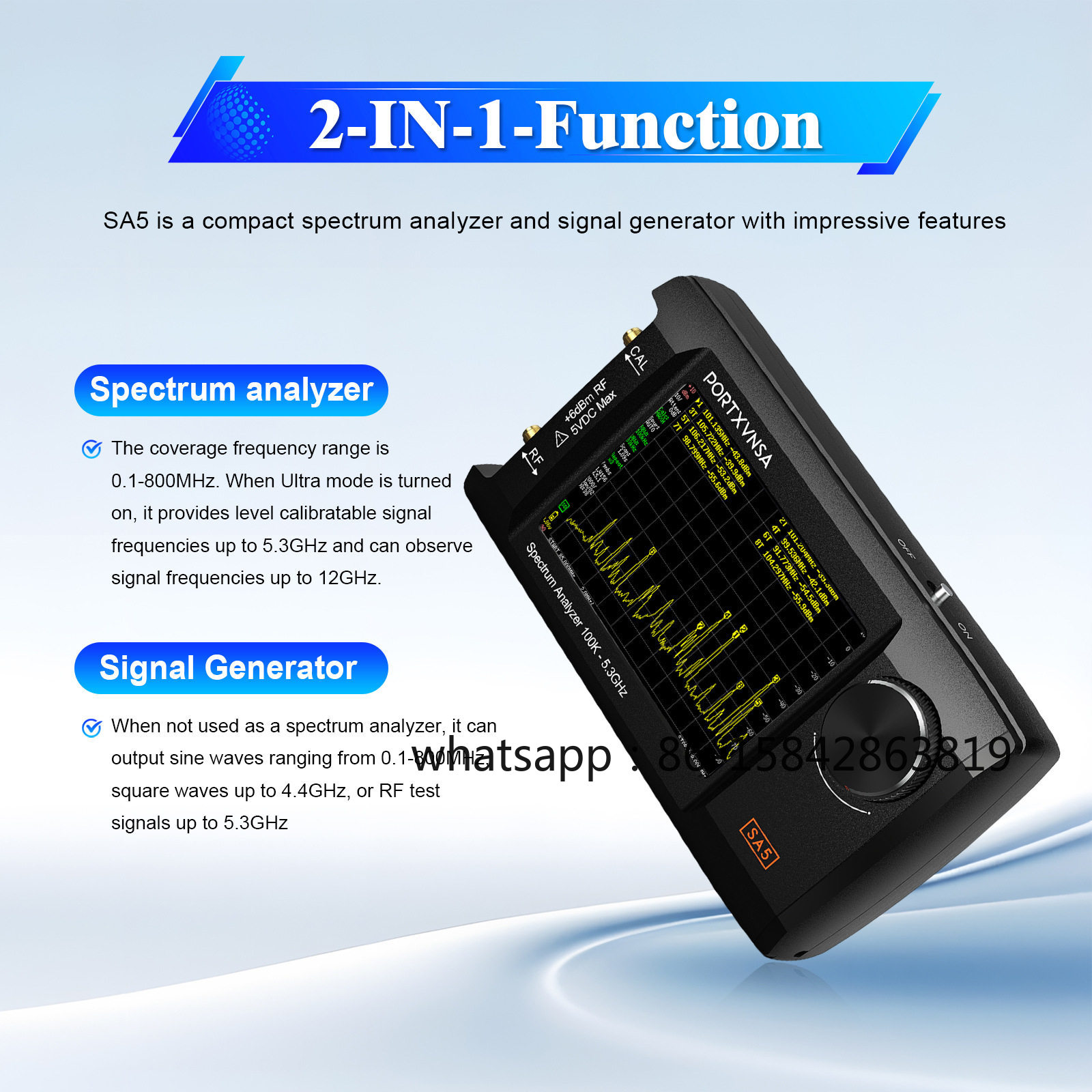 SA5 Portable Spectrum Analyzer - Signal Generator Spectrum Analyzer review and price
