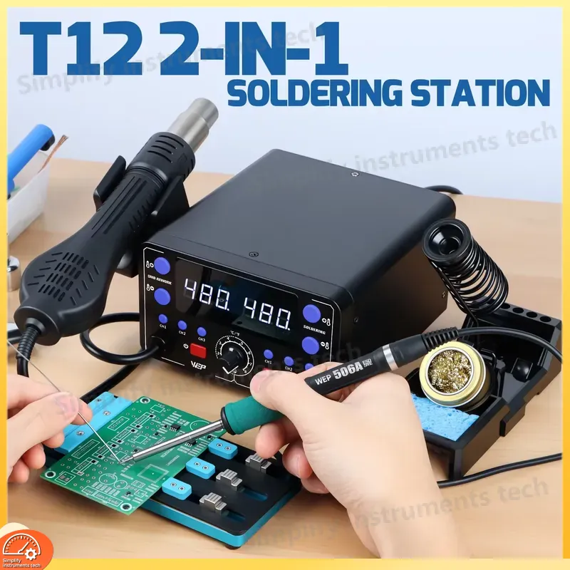 775W Soldering Station 2 in 1  - Hot Air Rework Station T12 review and price