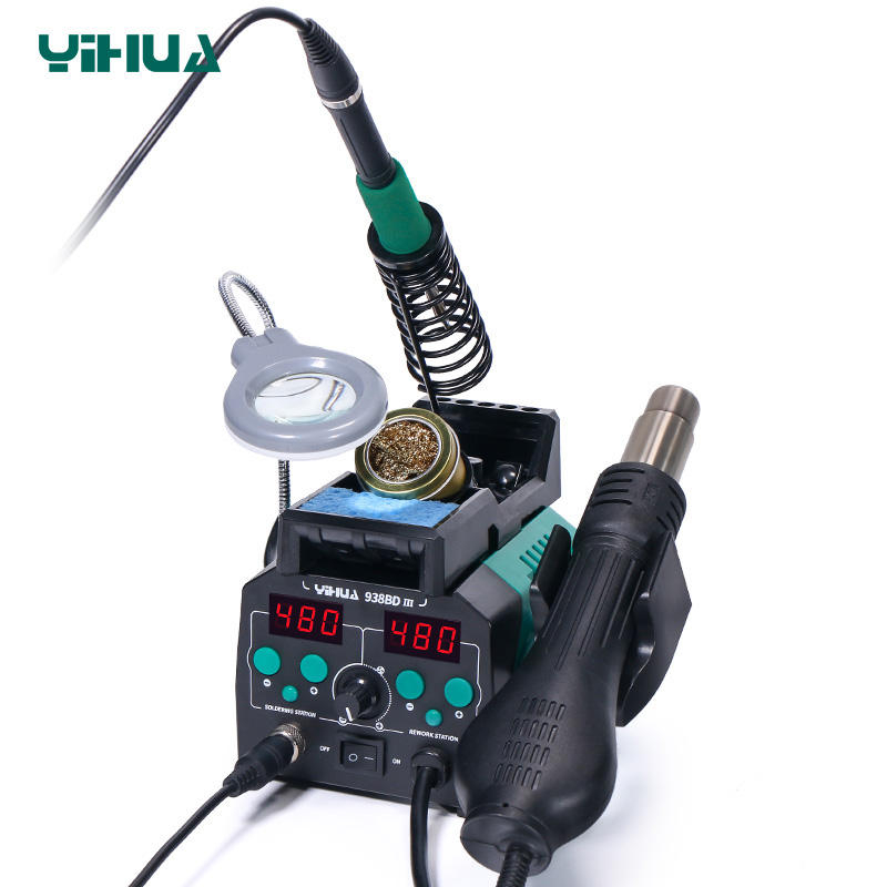 YIHUA 938BD-III 775W 2 in 1 T1 - Hot Air Rework Station T12 review and price