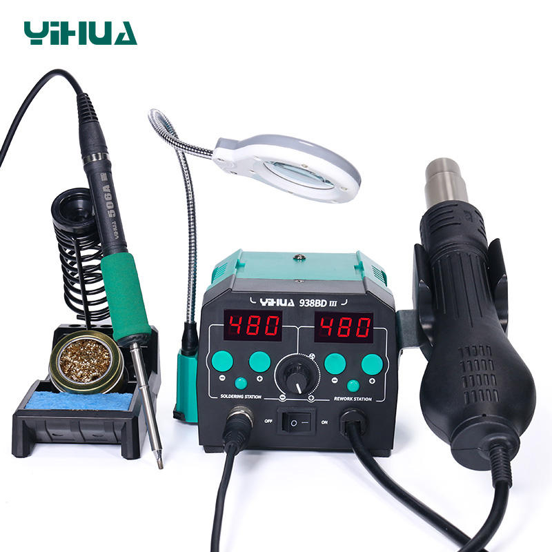 YIHUA 938BD-III 775W 2 in 1 T1 - Hot Air Rework Station T12 review and price
