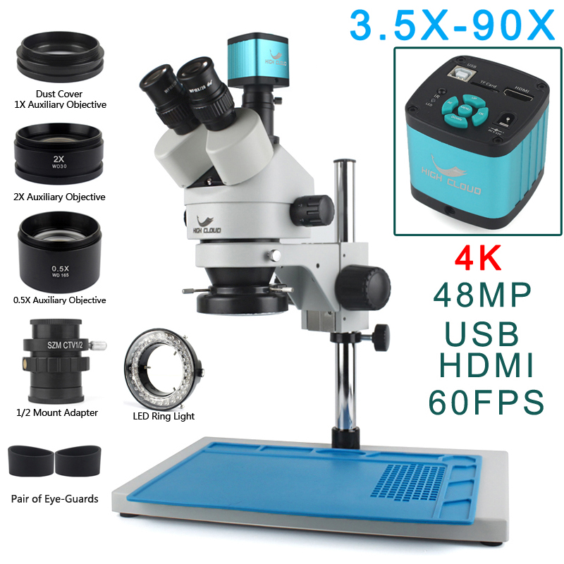 3.5X-90X Simul-Focal Stereo Tr - Stereo Trinocular Microscope Pcb review and price