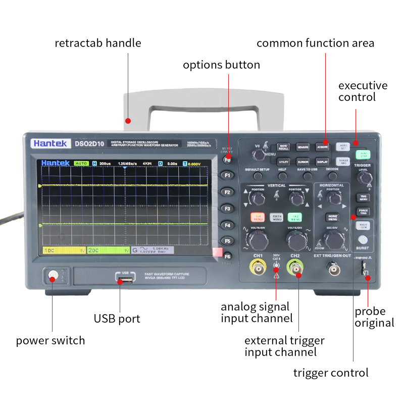 Hantek DSO2D10 Digital Storage - Digital Storage Oscilloscope 100Mhz review and price