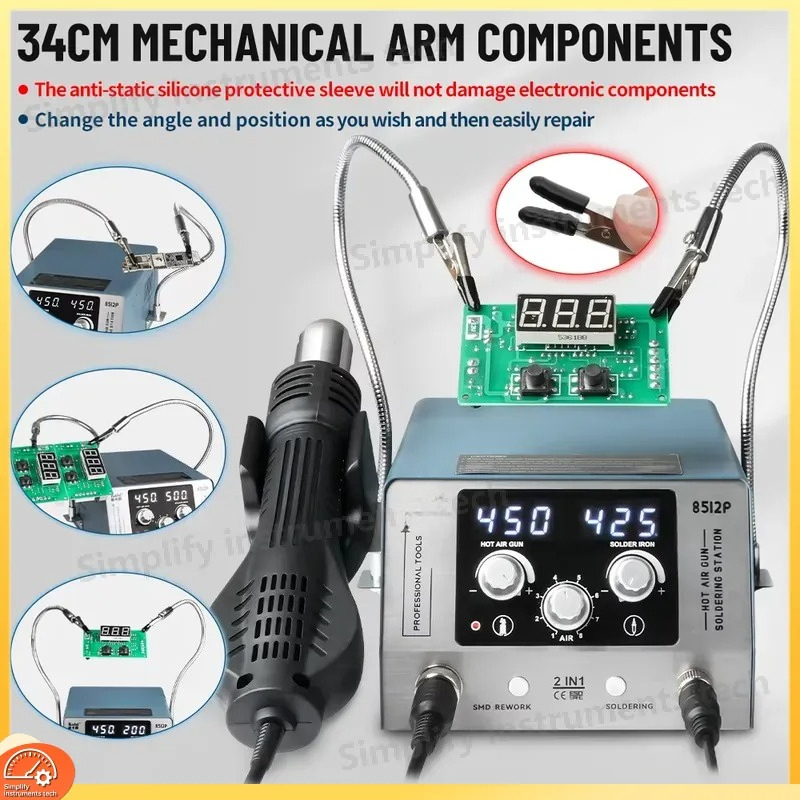 8512P Soldering Station 700W 2 - Hot Air Rework Station T12 review and price
