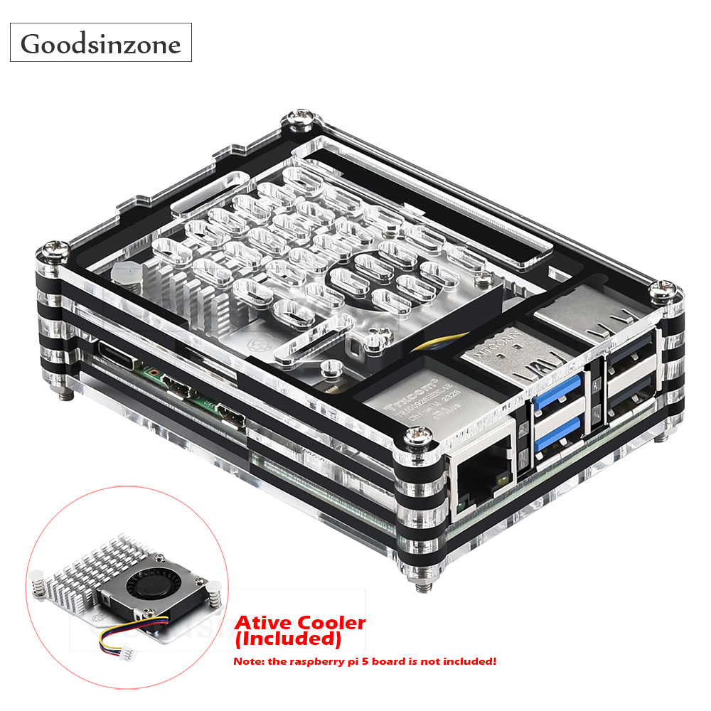 Acrylic Case with Active Coole - Raspberry Pi 5 8Gb Kit review and price